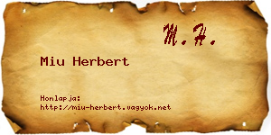 Miu Herbert névjegykártya